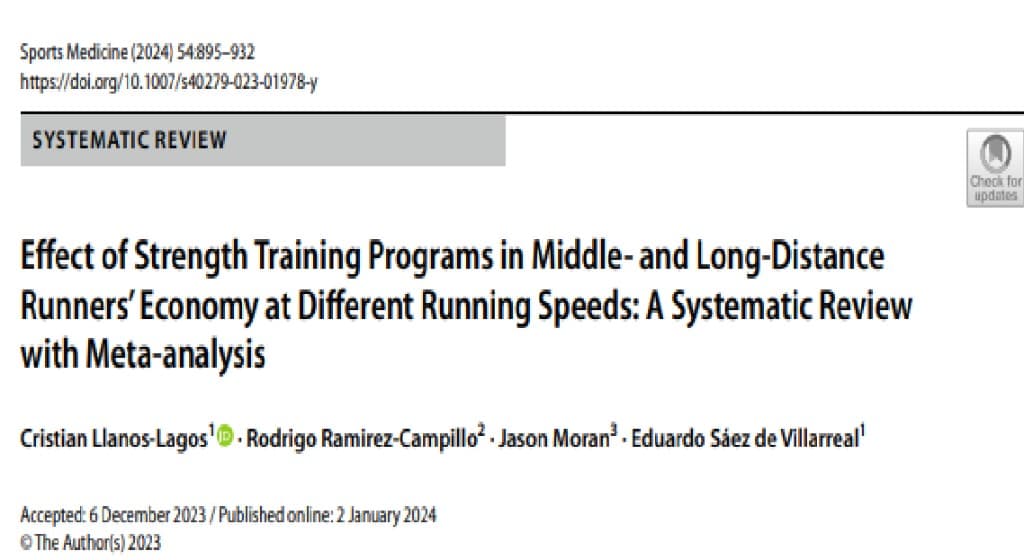 Sports Medicine 2024 systematic review on strength training and running economy in distance runners
